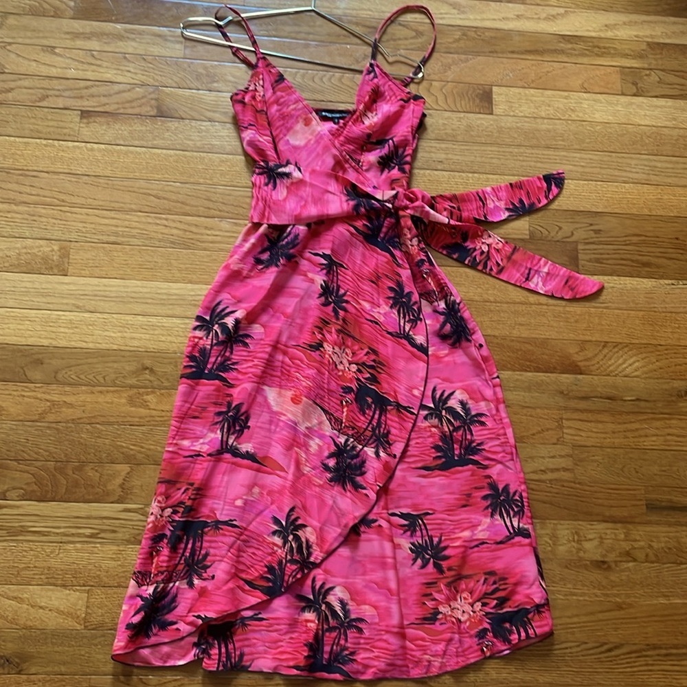 Betsy Johnson Silk Faux-Wrap Dress